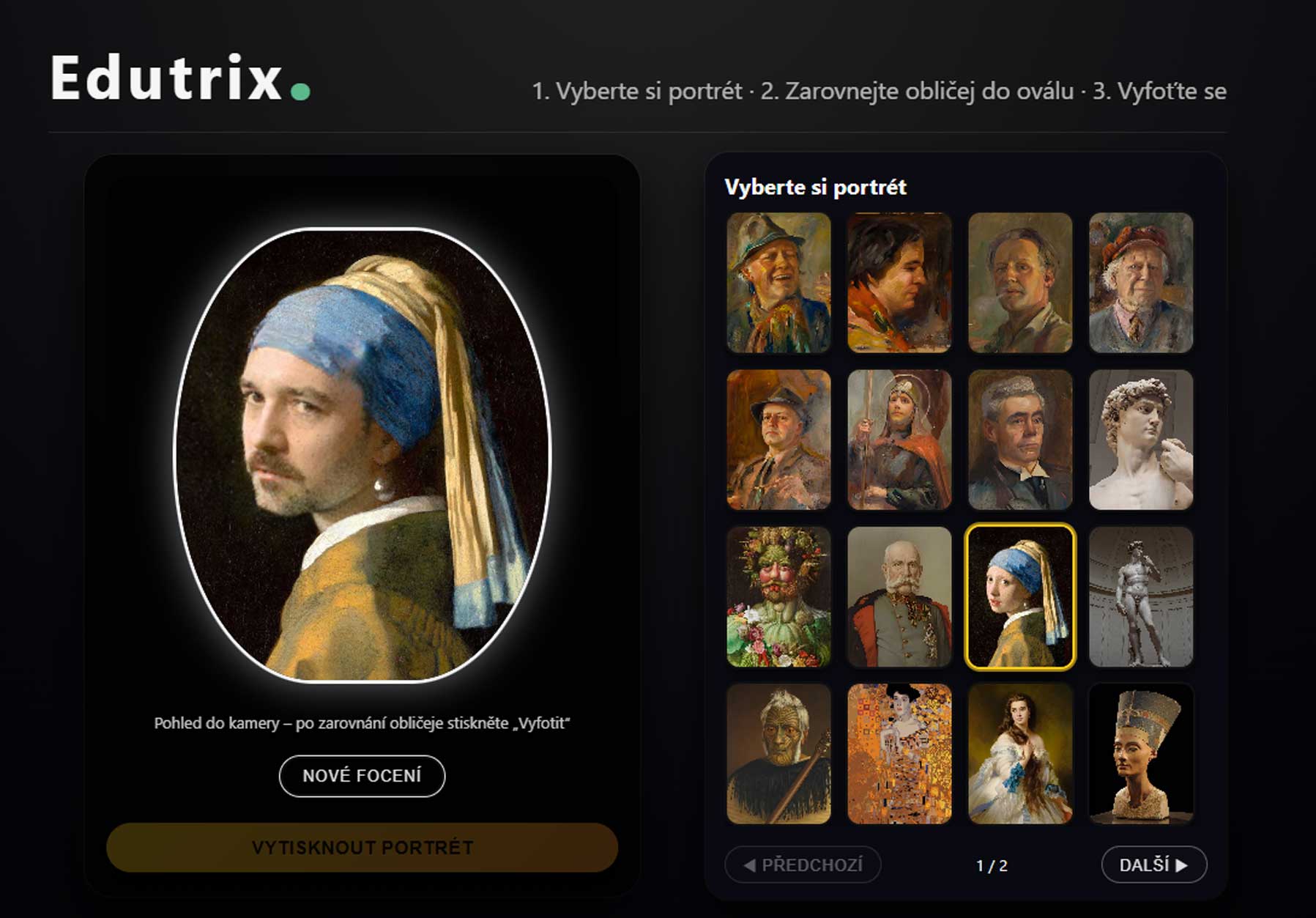 Edutrix – výsledek AI face swap v portrétu